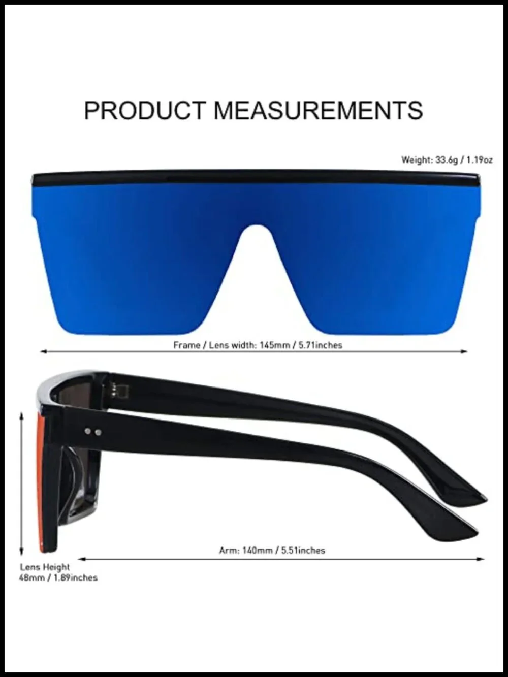 Oversized Square Flat Top Sunglasses UV Protection for Women Men